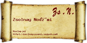 Zsolnay Noémi névjegykártya